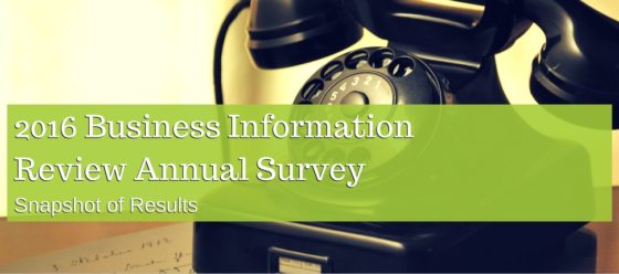 Business Information Review 2016 Annual Survey Results